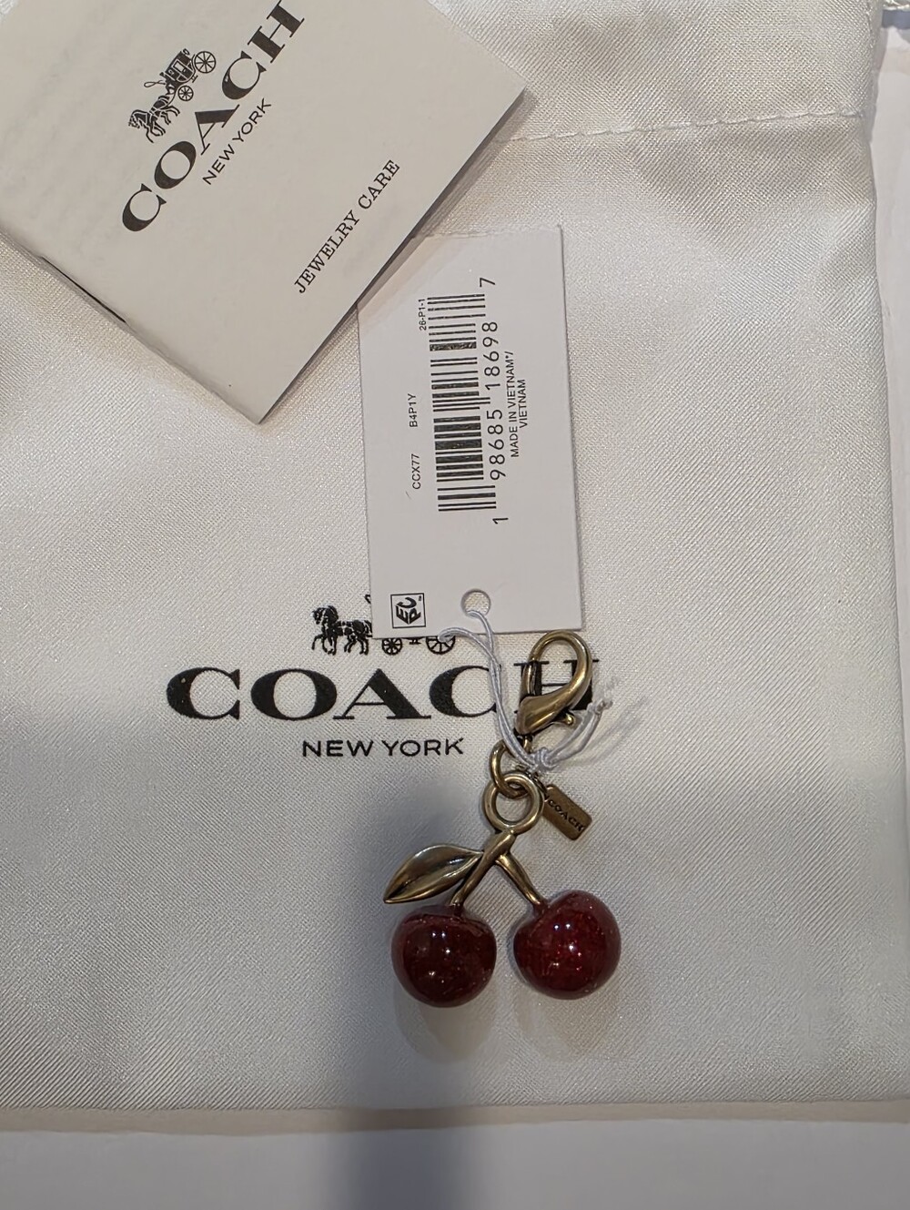 Coach Small Cherry charm bag NWT